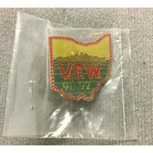 VFW Ohio 91-92 Charm/Pendant Gold tone enameled NOS